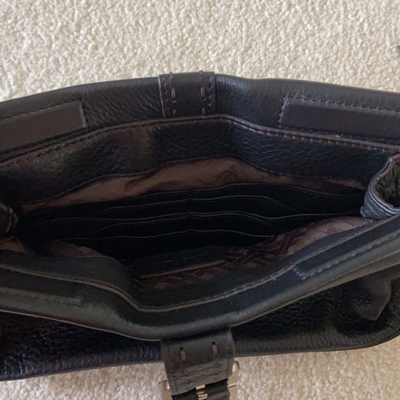 Cole Haan soft pebbles black leather clutch with silver buckle and snaps - Picture 6 of 6